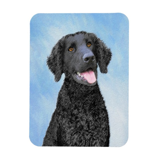 Magnet Flexible Peinture Retriever recouverte de boue - Art Chien  (Vertical)