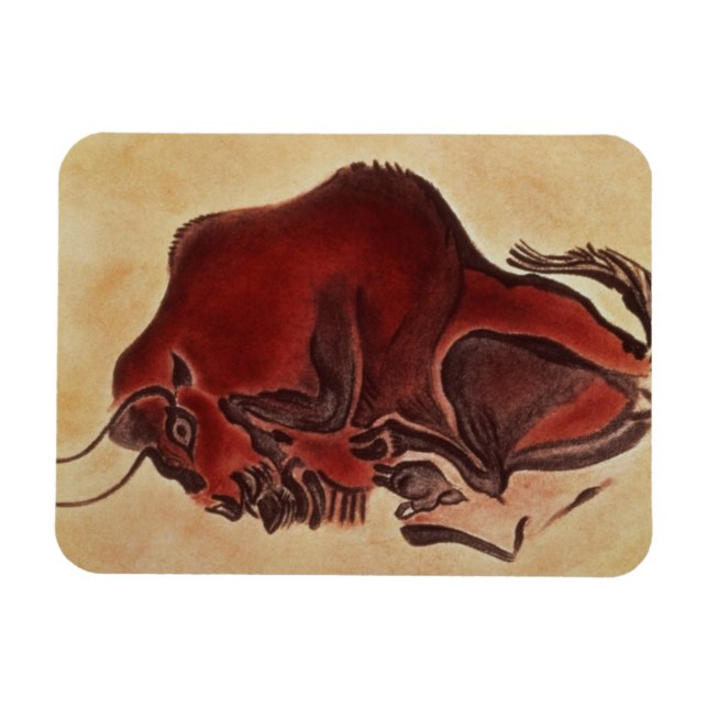 Magnet Flexible Peinture rocheuse d'un bison, fin de la Magdalénie (Horizontal)