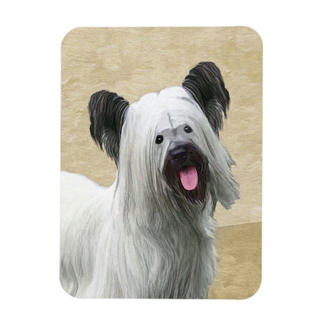 Magnet Flexible Peinture Skye Terrier - Cute Original Chien Art (Vertical)