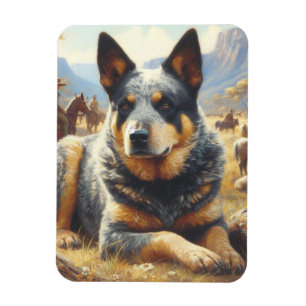 Magnet Flexible Peinture vintage australienne de chien de bétail