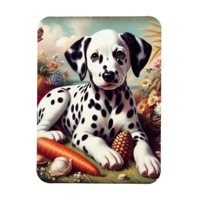 Magnet Flexible Peinture vintage dalmate (Vertical)