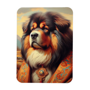 Magnet Flexible Peinture vintage de chien tibétain mastiff