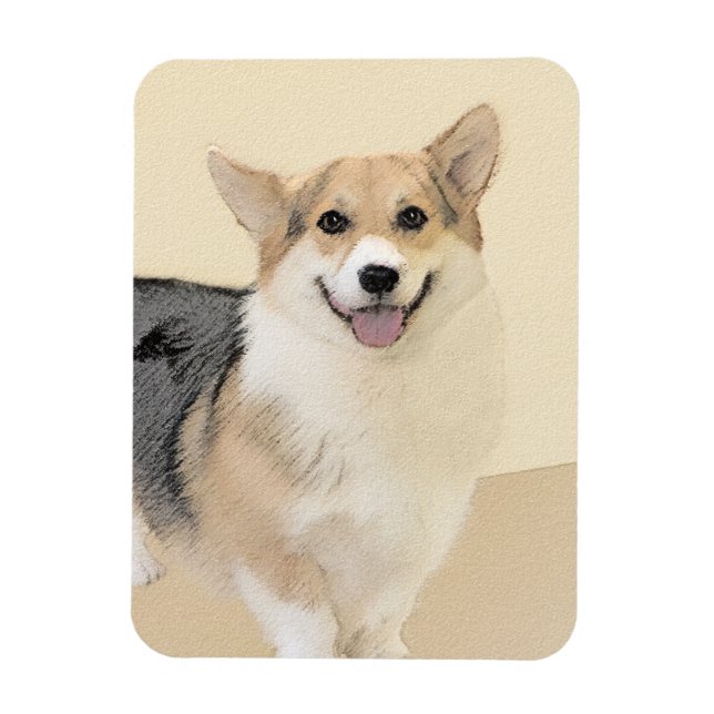 Magnet Flexible Pembroke Welsh Corgi Peinture - Art Chien original (Vertical)