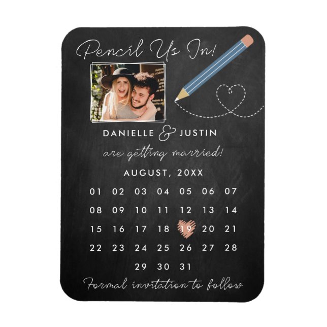 Magnet Flexible "Pencil Us In" Calendrier moderne Enregistrer la d (Vertical)