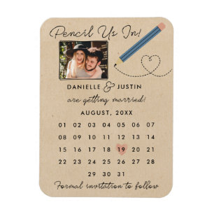 Magnet Flexible "Pencil Us In" Calendrier moderne Enregistrer la d