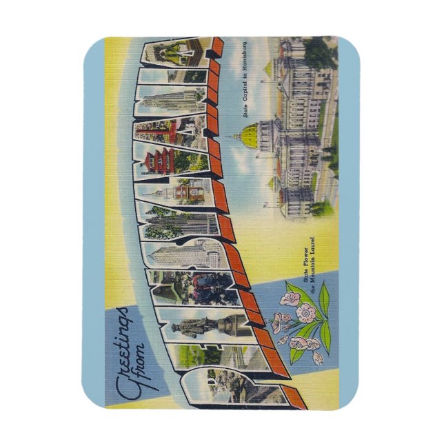 Magnet Flexible Pennsylvanie, aimant (Vertical)