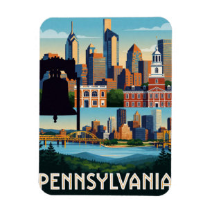 Magnet Flexible Pennsylvanie États-Unis Villes Historiques Voyage