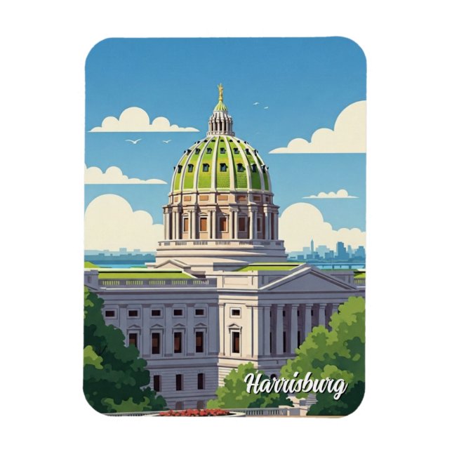 Magnet Flexible Pennsylvanie Harrisburg Travel (Vertical)