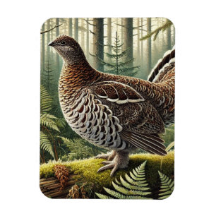 Magnet Flexible Pennsylvanie State Bird Ruffed Groupement