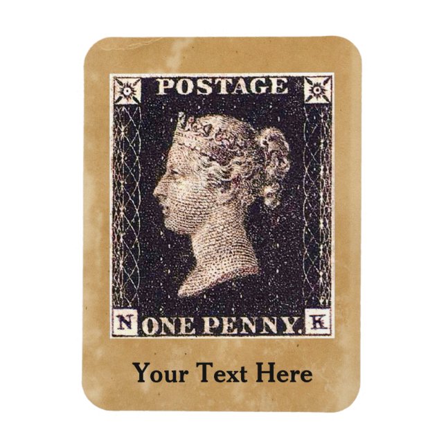 Magnet Flexible Penny Black Postage Timbre (Vertical)