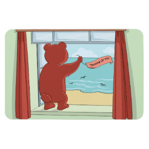 Magnet Flexible Penser à toi Teddy Bear Missing You mignon Art