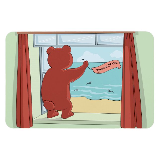 Magnet Flexible Penser à toi Teddy Bear Missing You mignon Art (Horizontal)