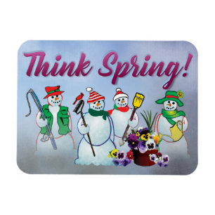 Magnet Flexible pensez le ressort avec le bonhomme de neige et