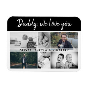 Magnet Flexible Père avec enfants et famille papa 6 Photo Collage