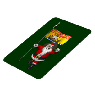 Magnet Flexible Père Noël Avec Drapeau Du Nouveau-Brunswick CDN
