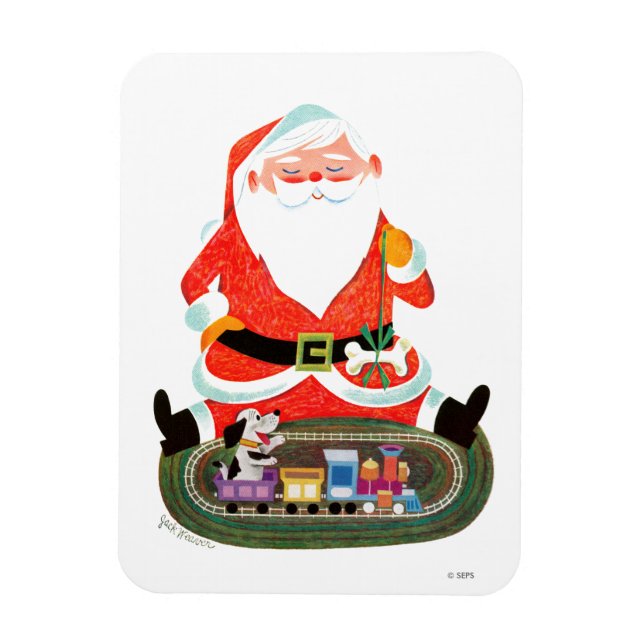 Magnet Flexible Père Noël avec train (Vertical)