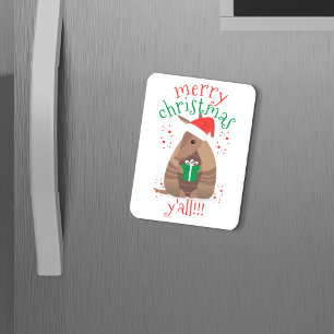 Magnet Flexible Père Noël Gift Giving Armadillo Texas