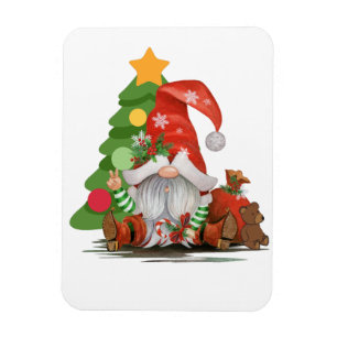 Magnet Flexible Père Noël Gnome - Drôle Noël Gnome Design