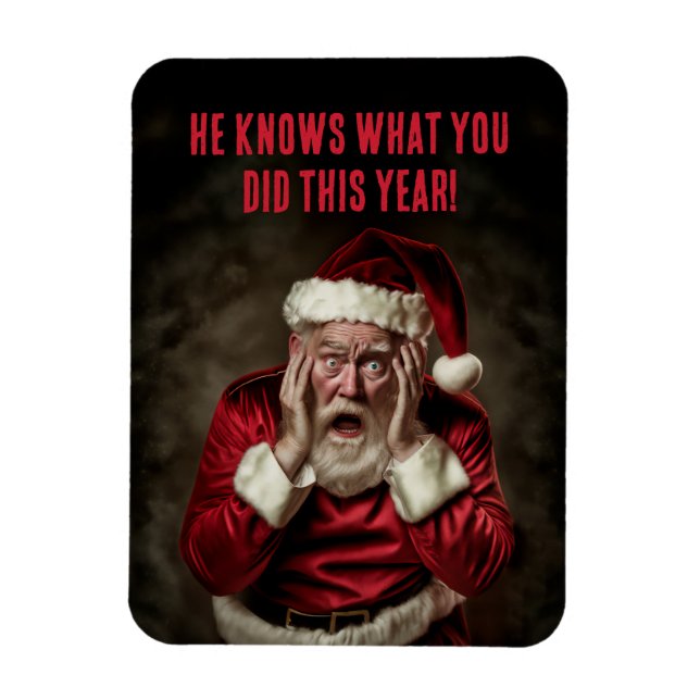 Magnet Flexible Père Noël Sait Ce Que Vous Avez Fait Cette Année D (Vertical)