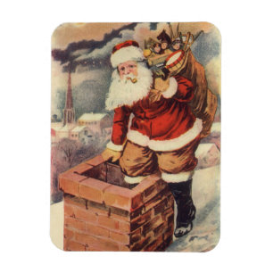 Magnet Flexible Père Noël victorien de Noël vintage dans une chemi