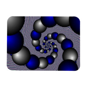 Magnet Flexible Perles D'Argent Et Bleues À L'Infini