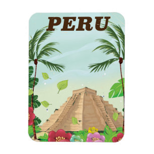 Magnet Flexible Pérou Amérique du Sud affiche de voyage de dessin