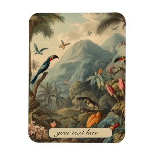 Magnet Flexible perroquets botaniques vintages, personnalisables