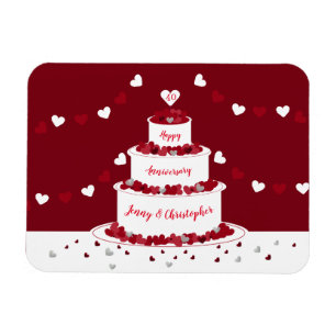 Magnet Flexible Personalised 40th Ruby Wedding Anniversary cake