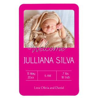 Magnet Flexible personalized baby Birth announcements