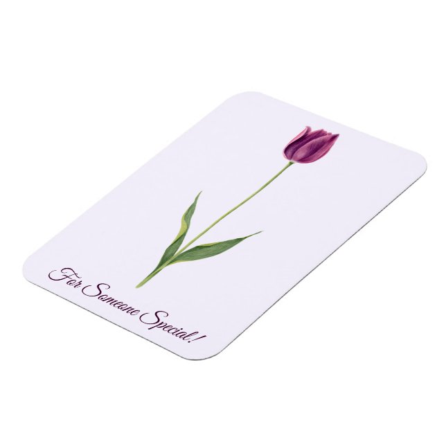 Magnet Flexible Personalized Elegant Purple Tulip (Côté Gauche)