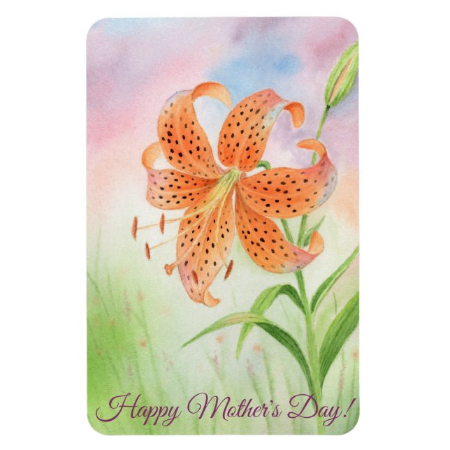 Magnet Flexible Personalized Elegant Tiger Lily (Vertical)