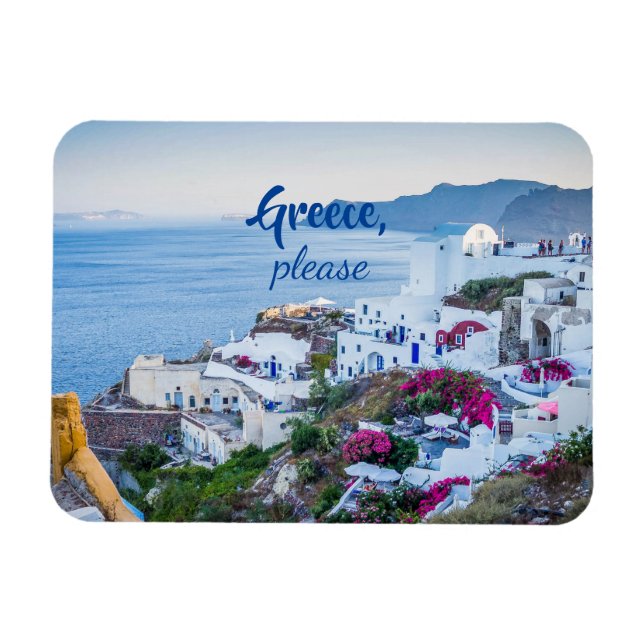 Magnet Flexible Personalized/ Greece Please/ Santorini (Horizontal)