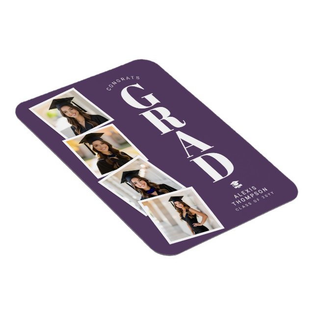 Magnet Flexible Personalized Modern School College Graduation  (Côté Droit)