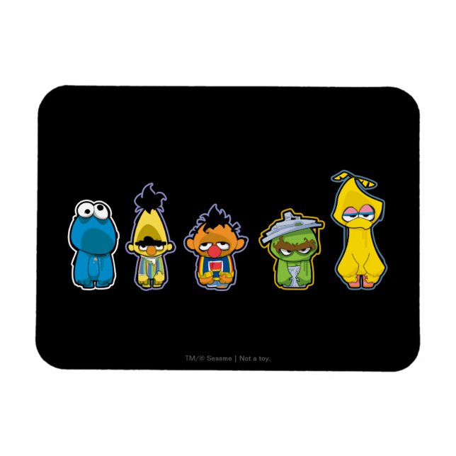 Magnet Flexible Personnages de Sesame Street zombies (Horizontal)