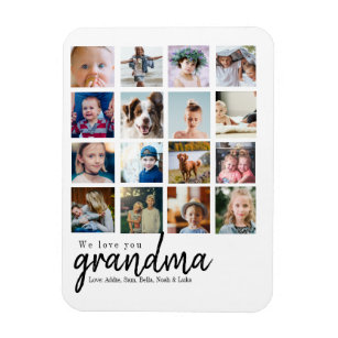 Magnet Flexible personnalisation 16 photo collage grand-mère cadea