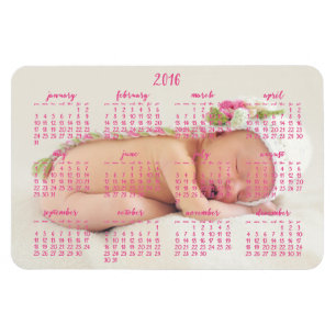 Magnet Flexible Personnalisé 2016 Calendrier magnétique Photo bébé