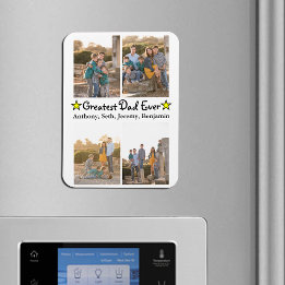 Magnet Flexible Personnalisé 4 photo plus grand papa jamais Fête d