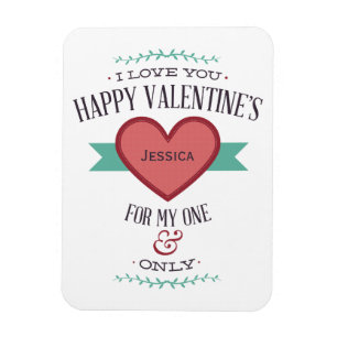 Magnet Flexible Personnalisé Happy Valentine's For My One & Only