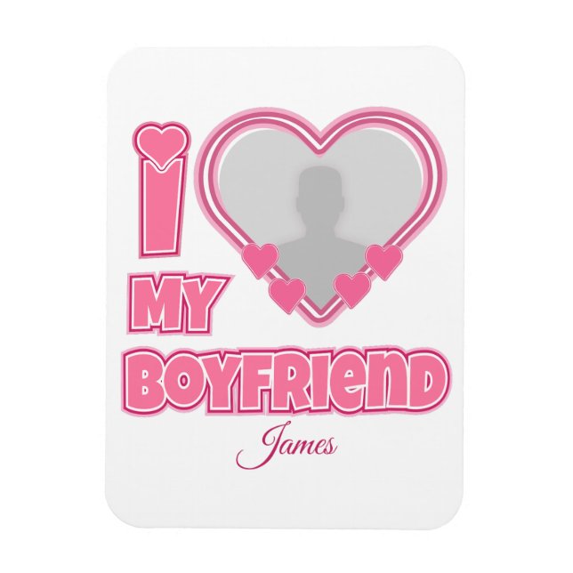 Magnet Flexible Personnalisé J'aime mon petit ami – Ajouter une ph (Vertical)