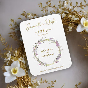 Magnet Flexible Personnalisé Lilac Elegant Mariage de couronne de