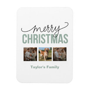 Magnet Flexible Personnalisé Noël 3 espaces Photo de famille