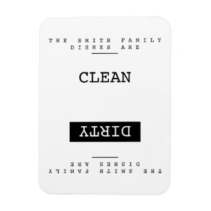 Magnet Flexible Personnalisé Nom de famille modèle Nettoyer Lave-v