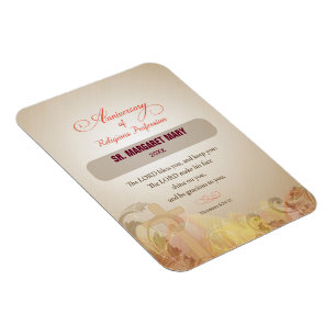 Magnet Flexible Personnalisé Nom et année Nun, 60e Anniversaire Re