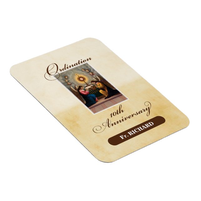 Magnet Flexible Personnaliser, 10e anniversaire d'ordination Anges (Côté Droit)