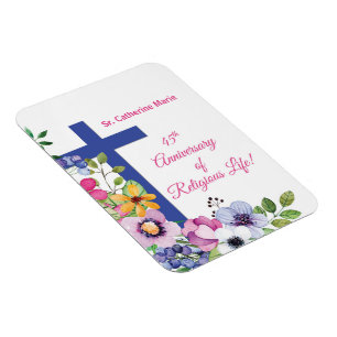 Magnet Flexible Personnaliser, 45e anniversaire Nun vie religieuse
