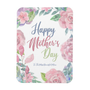 Magnet Flexible Personnaliser Fleur Aquarelle Fleur Fête des Mères