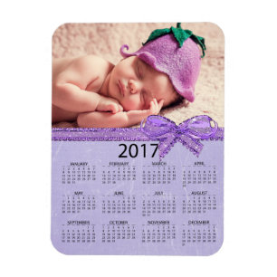 Magnet Flexible Personnalisez ce 2017 pourpres mini calendrier