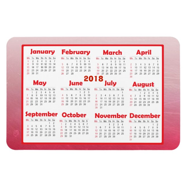 Magnet Flexible Personnalisez ce calendrier de mini réfrigérateur  (Horizontal)