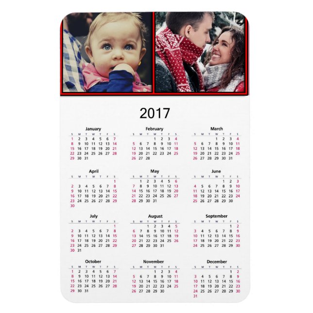 Magnet Flexible Personnalisez ce mini calendrier magnétique 2017 (Vertical)