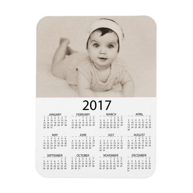 Magnet Flexible Personnalisez ce mini calendrier Photo 2017 (Vertical)